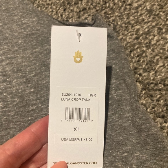 NWT Spiritual Gangster Luna Crop Tank/ Heather Gray/ XL - Picture 6 of 7